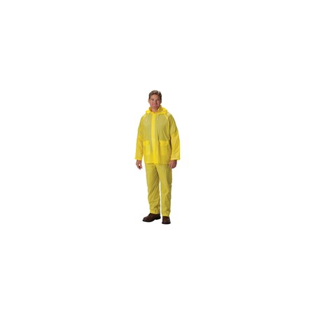 Pip RAINSUIT .10MM SINGLE PLY PVCYLW, SELF COLLAR, ELASTIC PANT, PK 50 201-100M
